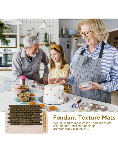 Molde de Silicona para Fondant Cyrank Pared de Ladrillo 11.5x20cm