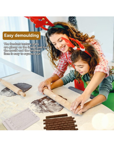 Molde de Silicona para Fondant Cyrank Pared de Ladrillo 11.5x20cm