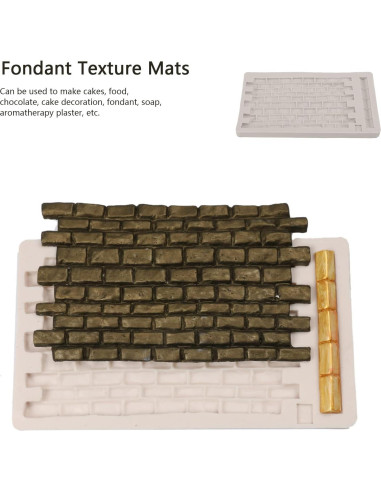 Molde de Silicona para Fondant Cyrank Pared de Ladrillo 11.5x20cm
