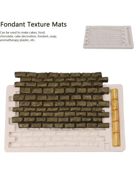 Molde de Silicona para Fondant Cyrank Pared de Ladrillo 11.5x20cm