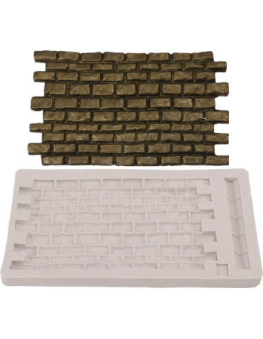 Molde de Silicona para Fondant Cyrank Pared de Ladrillo 11.5x20cm