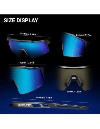 Gafas de sol KAPVOE K9023 polarizadas para ciclismo y deportes