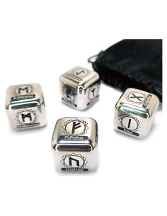 Juego de Dados Rúnicos de Acero Inoxidable Hometu - 4 Piezas