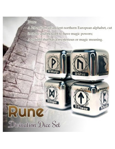 Juego de Dados Rúnicos de Acero Inoxidable Hometu - 4 Piezas 2
