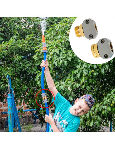Kit de Reparación de Manguera de Jardín Hourleey, 4 Juegos de Conectores de Aluminio