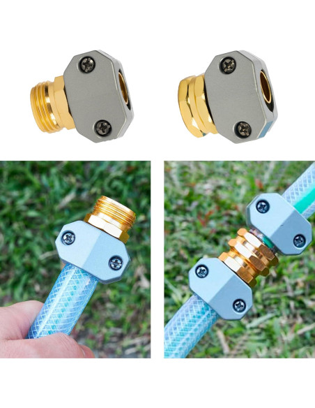 Kit de Reparación de Manguera de Jardín Hourleey, 4 Juegos de Conectores de Aluminio