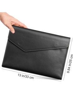 Carpeta de Archivo VANRA en Cuero PU Negro A4 con Cierre Magnético 2