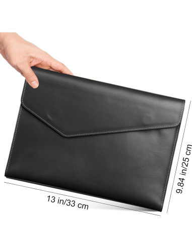 Carpeta de Archivo VANRA en Cuero PU Negro A4 con Cierre Magnético