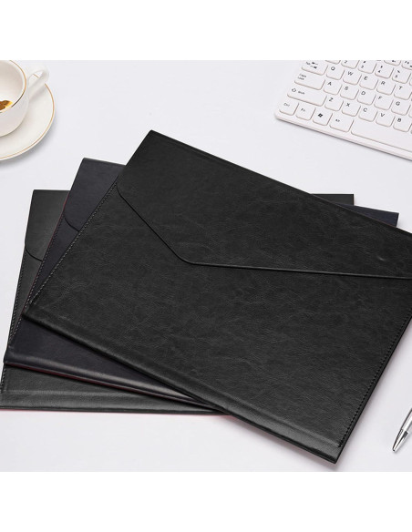 Carpeta de Archivo VANRA en Cuero PU Negro A4 con Cierre Magnético