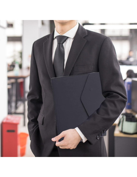 Carpeta de Archivo VANRA en Cuero PU Negro A4 con Cierre Magnético