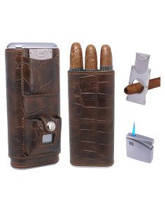 Estuche de Cigarros de Lujo AMANCY en Cuero con Encendedor