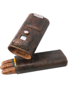 Estuche de Cigarros de Lujo AMANCY en Cuero con Encendedor 2