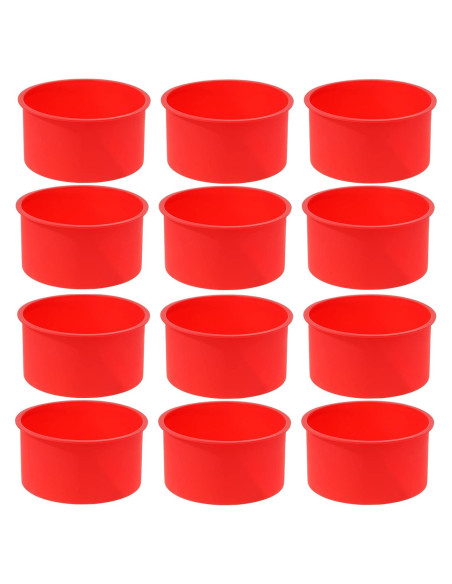 12 Moldes de Silicona para Pasteles Redondos 10.5 cm Mifengda