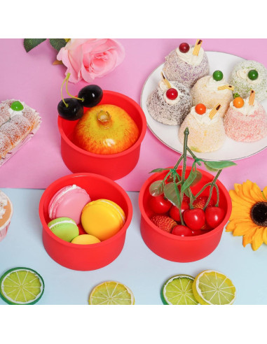 12 Moldes de Silicona para Pasteles Redondos 10.5 cm Mifengda