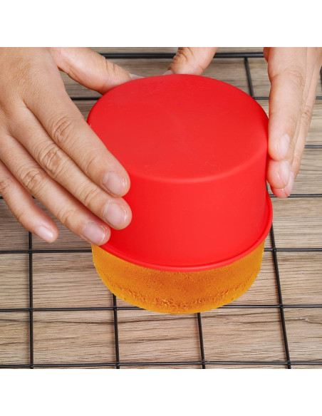 12 Moldes de Silicona para Pasteles Redondos 10.5 cm Mifengda