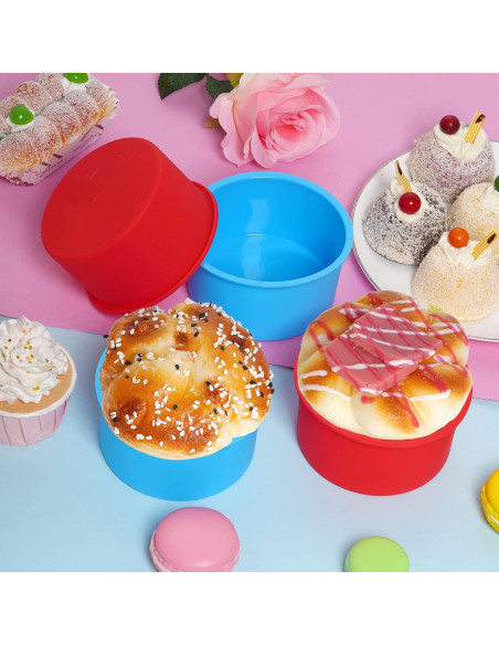 12 Moldes de Silicona para Pasteles Redondos 10.5 cm Mifengda