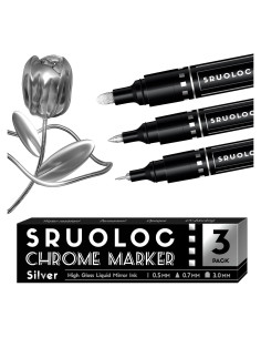 Marcadores Cromados SRUOLOC 3 Pcs Plata 0.5-3 mm