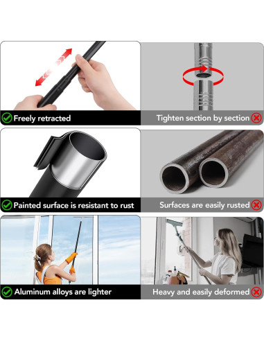 Limpiador Telescópico Rakovar para Ducha y Ventanas 38-130 cm