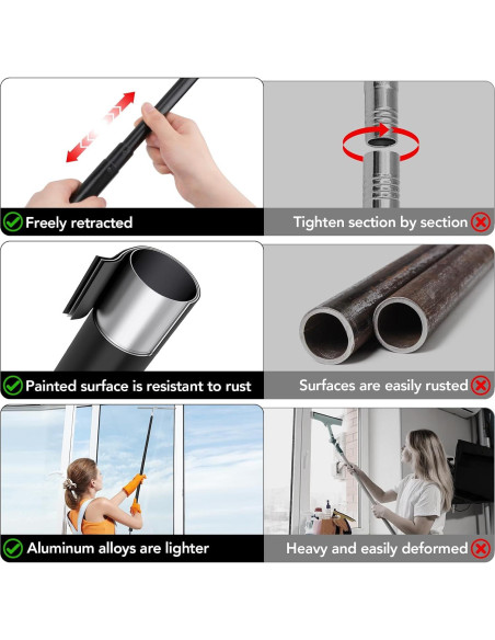 Limpiador Telescópico Rakovar para Ducha y Ventanas 38-130 cm