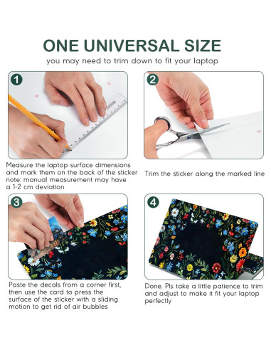 Funda Sticker para Laptop DINKY 15.6" Flores Azules y Rojas