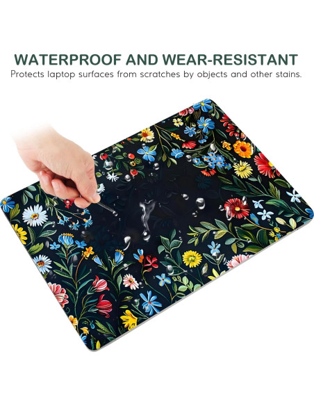 Funda Sticker para Laptop DINKY 15.6" Flores Azules y Rojas