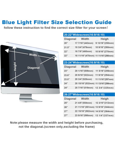 Protector de Pantalla de Privacidad 24" HESASAHO Anti Luz Azul