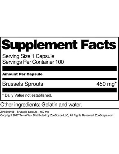 Brote de Bruselas TerraVita 450 mg 100 Cápsulas