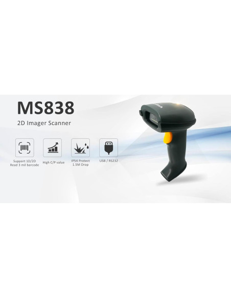Escáner de Código de Barras 2D Unitech MS838 USB IP54