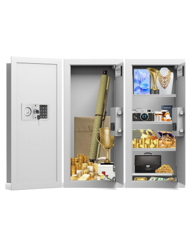 Caja Fuerte de Pared Tiskgg Blanca 75, 29.5" Antirrobo