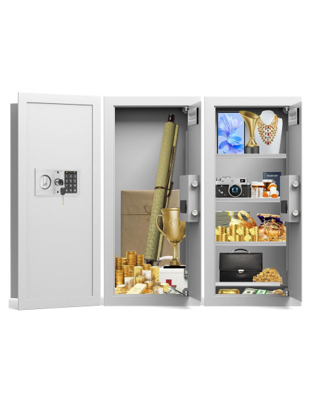 Caja Fuerte de Pared Tiskgg Blanca 75, 29.5" Antirrobo