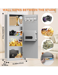 Caja Fuerte de Pared Tiskgg Blanca 75, 29.5" Antirrobo 2