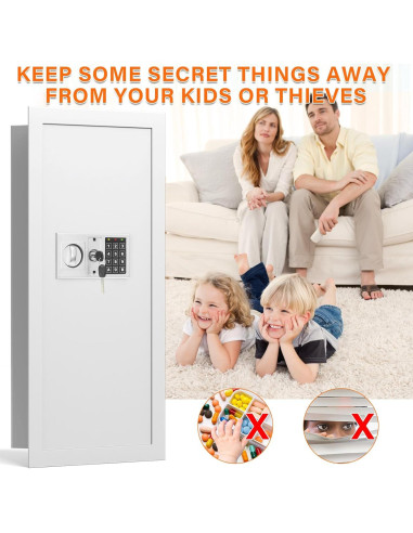 Caja Fuerte de Pared Tiskgg Blanca 75, 29.5" Antirrobo