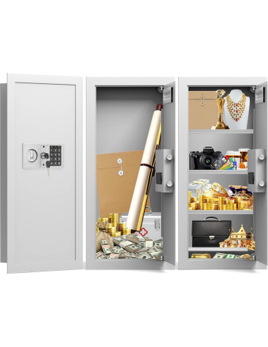 Caja Fuerte de Pared Tiskgg Blanca 75, 29.5" Antirrobo