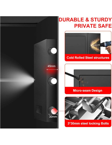 Caja Fuerte Aprxuvot 3.4 Pies Cúbicos Ignífuga y a Prueba de Agua