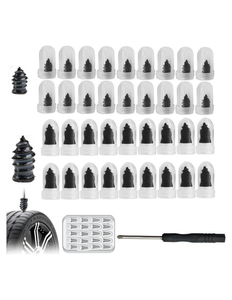 Kit de 40 Clavos de Goma para Reparación de Neumáticos Genérico