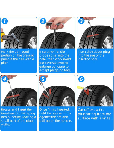 Kit de Reparación de Neumáticos Ubamdom CYY0313 58 Piezas