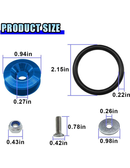 Kit de Sujetadores de Liberación Rápida LHDOS para Parachoques Azul