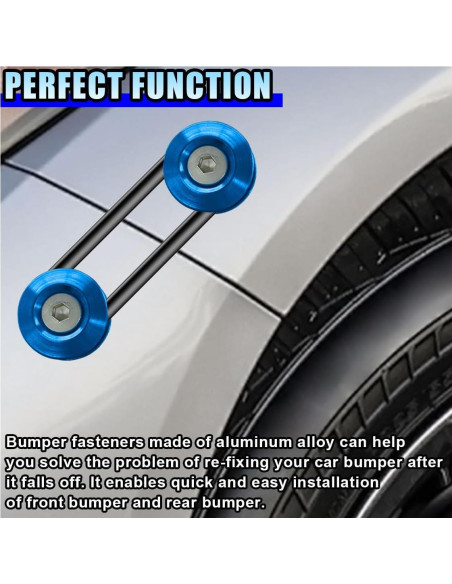 Kit de Sujetadores de Liberación Rápida LHDOS para Parachoques Azul