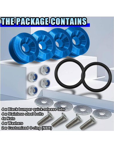 Kit de Sujetadores de Liberación Rápida LHDOS para Parachoques Azul