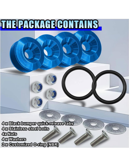 Kit de Sujetadores de Liberación Rápida LHDOS para Parachoques Azul