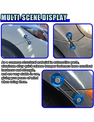 Kit de Sujetadores de Liberación Rápida LHDOS para Parachoques Azul