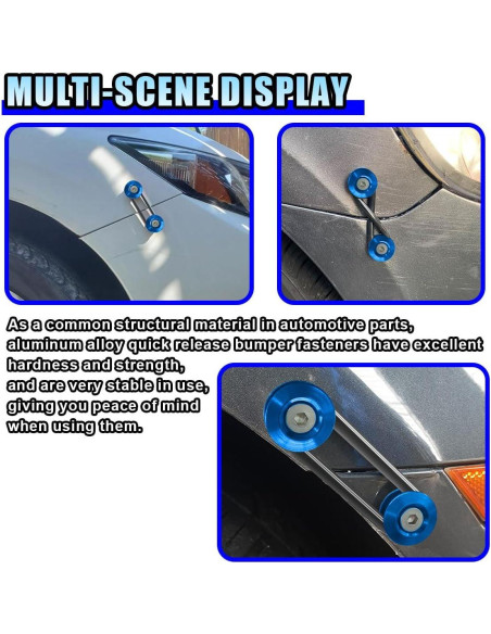 Kit de Sujetadores de Liberación Rápida LHDOS para Parachoques Azul