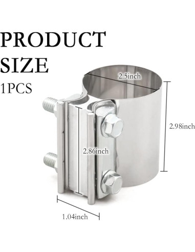 Abrazadera de Silenciador CXCCOI 6.35 cm Acero Inoxidable