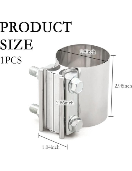 Abrazadera de Silenciador CXCCOI 6.35 cm Acero Inoxidable