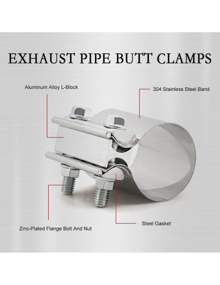 Abrazadera de Silenciador CXCCOI 6.35 cm Acero Inoxidable