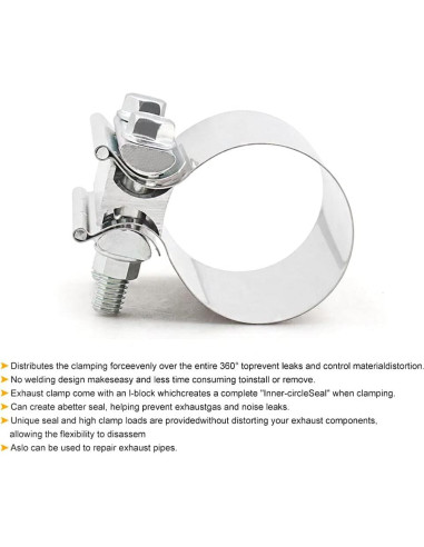 Abrazadera de Silenciador CXCCOI 6.35 cm Acero Inoxidable