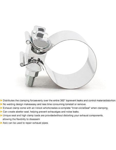 Abrazadera de Silenciador CXCCOI 6.35 cm Acero Inoxidable