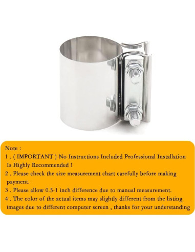 Abrazadera de Silenciador CXCCOI 6.35 cm Acero Inoxidable