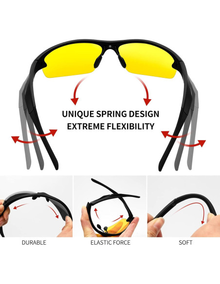 Gafas de sol KANASTAL deportivas UV400 polarizadas amarillas