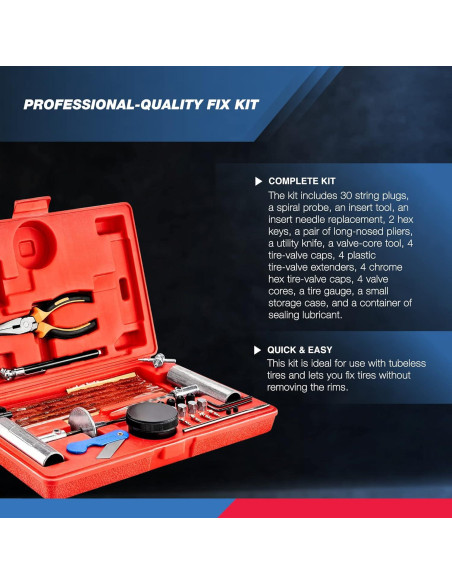 Kit de Reparación de Neumáticos TOOLUXE 50003L - 57 Piezas
